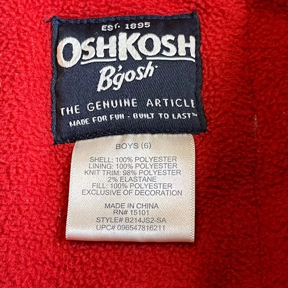 🌸 OshKosh B’gosh‎ Blue Jacket Youth Hoodie Inner Fleece OKGB Scouts Patch s…